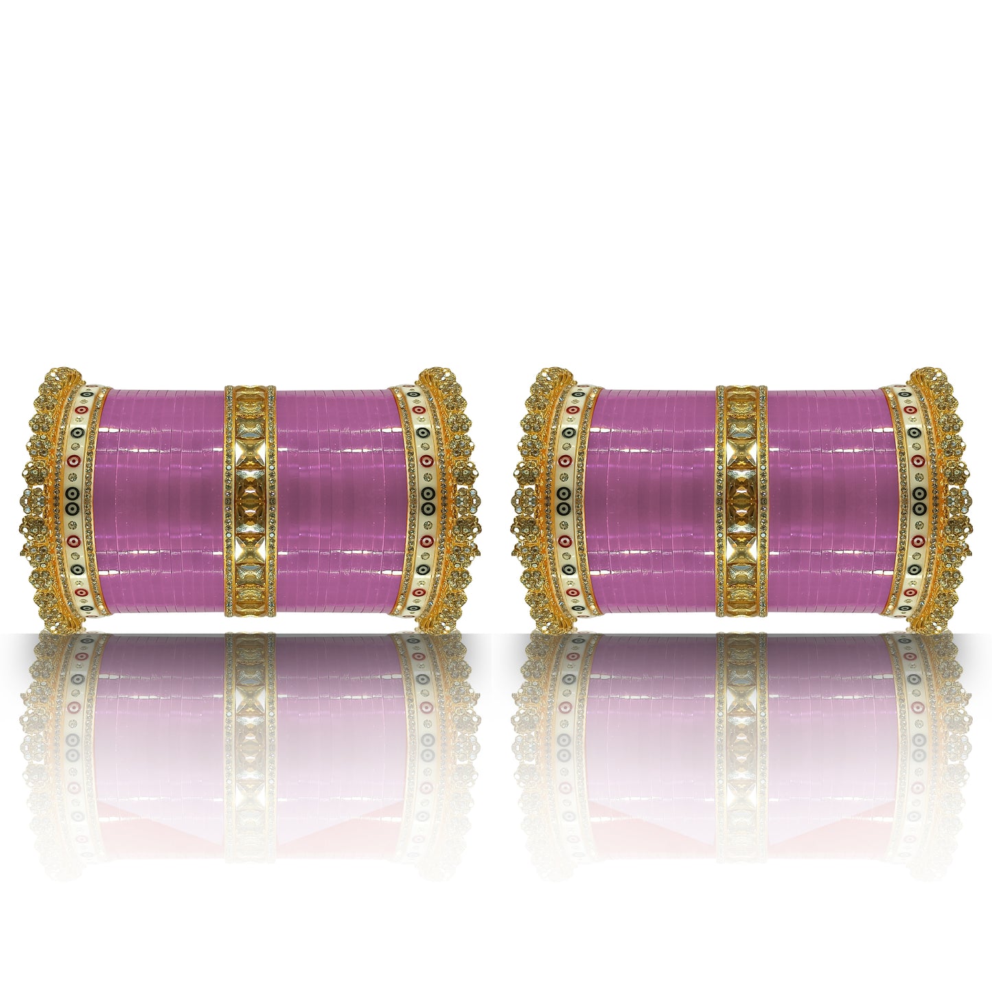 Bridal Heavy Chuda Set with Rajwadi Kada for Women's (1 Pair)