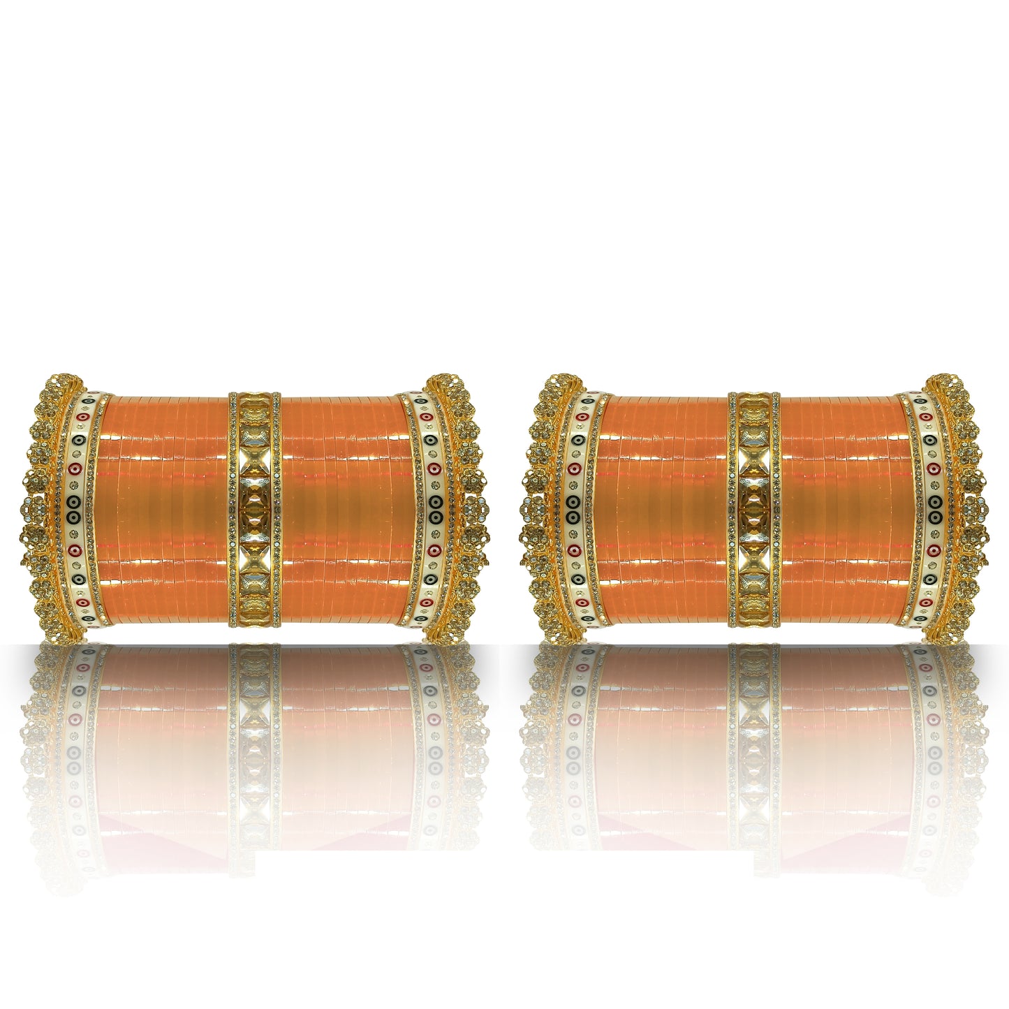 Bridal Heavy Chuda Set with Rajwadi Kada for Women's (1 Pair)