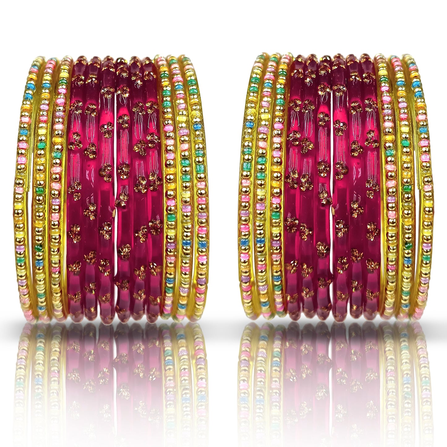 Glass Bangle Set for Women and Girls (1 Pair)
