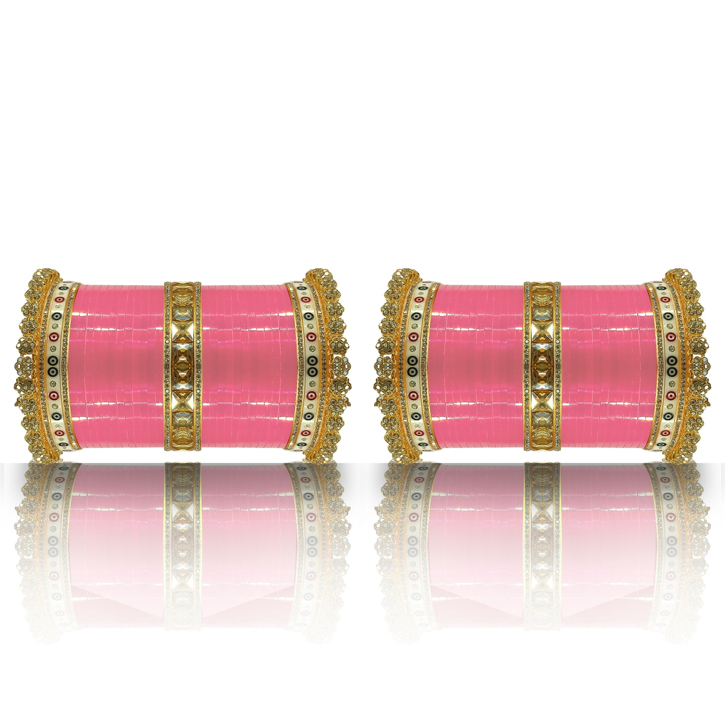 Bridal Heavy Chuda Set with Rajwadi Kada for Women's (1 Pair)