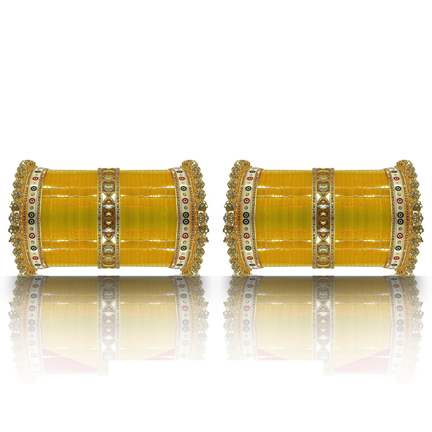 Bridal Heavy Chuda Set with Rajwadi Kada for Women's (1 Pair)