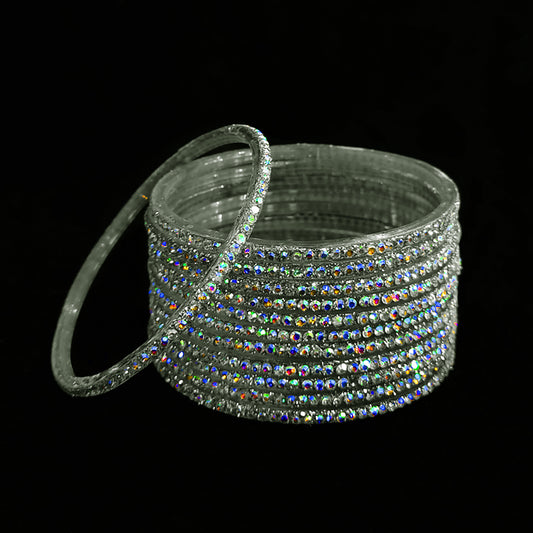 Beautiful Glass Glitter Bangle for Girls/Women's (1 Dozen)