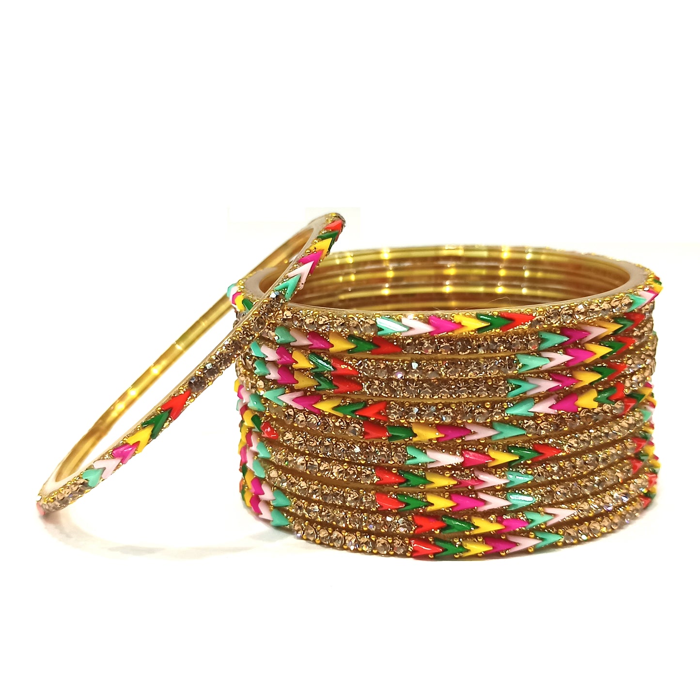 Beautiful Glass Glitter Bangle for Girls/Women's (1 Dozen)