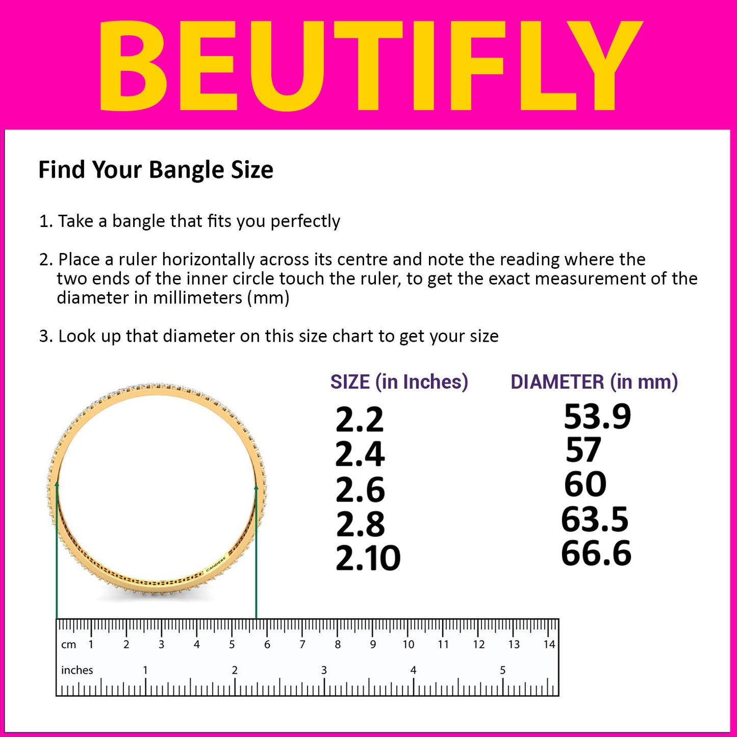 Beautify Crystal Kada Set for Women's and Girls (4Pc)